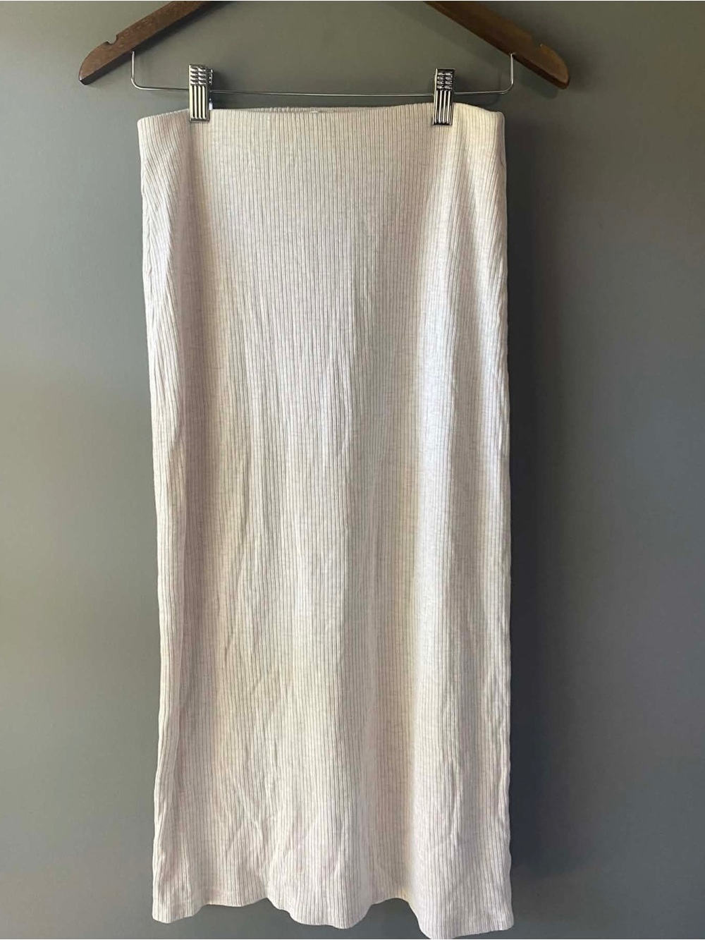 Wilfred Cream Ribbed Midi Skirt - Picture 2 of 5